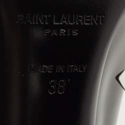 Pre Owned Saint Laurent Paris Black Patent Leather Opyum Pointed Toe Pumps Size 38