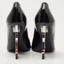 Pre Owned Saint Laurent Paris Black Patent Leather Opyum Pointed Toe Pumps Size 38