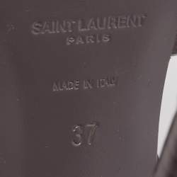 Pre Owned Saint Laurent Brown  Leather Tribute Sandals Size 37