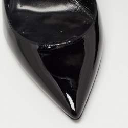 Pre Owned Saint Laurent Black Patent Leather Opyum Pointed Toe Pumps Size 37