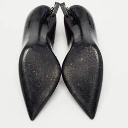 Pre Owned Saint Laurent Black Patent Leather Opyum Pointed Toe Pumps Size 37