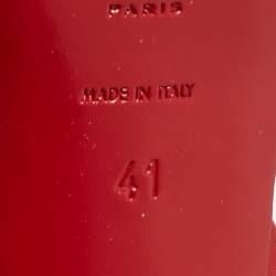 Saint Laurent Red Leather Tribute Platform Ankle Strap Sandals Size 41