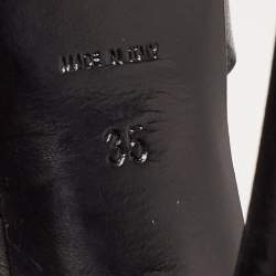 Pre Owned Saint Laurent Black Leather Tribute Sandals Size 35