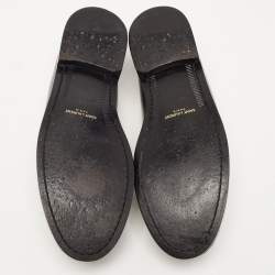 Saint Laurent Black Leather Penny Slip On Loafers Size 38.5