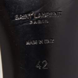 Saint Laurent White Patent Leather Strappy Sandals Size 42