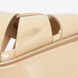 Pre Owned Saint Laurent Beige Leather Tribute Platform Sandals Size 35 