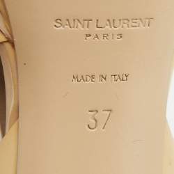 مملوكة مسبقًا Saint Laurent Beige Patent Leather Tribute Sandals Size 37