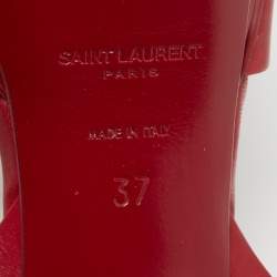 Saint Laurent Red Leather Tribute Sandals Size 37