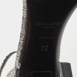 Saint Laurent Metallic Laminated Suede Opyum Sandals Size 36