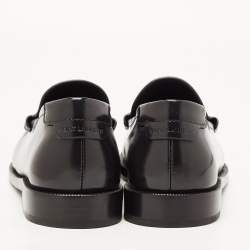 Pre Owned Saint Laurent Paris Black Leather Penny Slip On Loafers Size 38.5