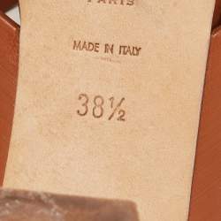 Pre Owned Saint Laurent Brown Leather Loulou Slide Sandals Size 38.5