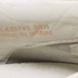 Saint Laurent White Leather and Glitter Low Top Sneakers Size 38.5