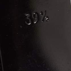 Pre Owned Saint Laurent Black Patent Leather Tribute Platform Ankle Strap Sandals Size 39.5