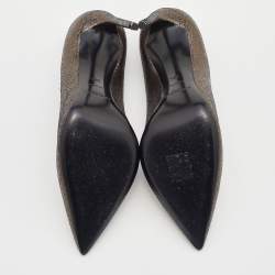 Saint Laurent Metallic Leather Anja Pointed Toe Pumps Size 38.5