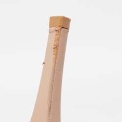 Pre Owned Saint Laurent Beige Leather Tribute Ankle Strap Sandals Size 38