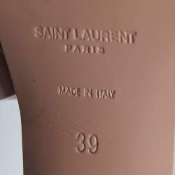 Saint Laurent Pink Patent Leather Tribute Platform Sandals Size 39