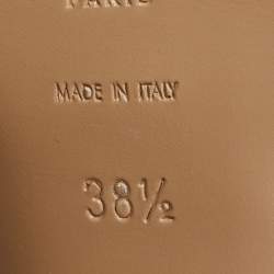 Pre Owned Saint Laurent Beige Patent Leather Tribute Ankle Strap Sandals Size 38.5