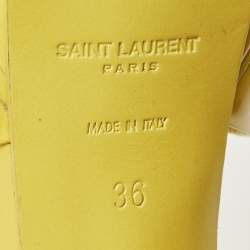 Saint Laurent Yellow Patent Leather Tribute Sandals Size 36