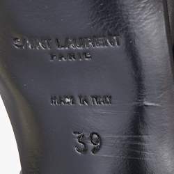Pre Owned Saint Laurent Black Leather Tribute Sandals Size 39