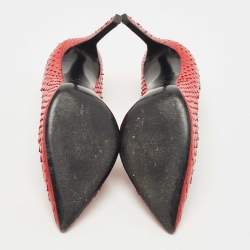 مملوكة مسبقًا Saint Laurent Red Python Anja Pumps Size 37