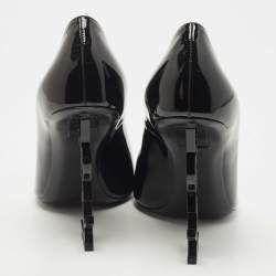 Saint Laurent Black Patent Opyum Pointed Toe Pumps Size 38