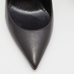 Pre Owned Saint Laurent Black Leather Opyum Pointed Toe Pumps Size 36