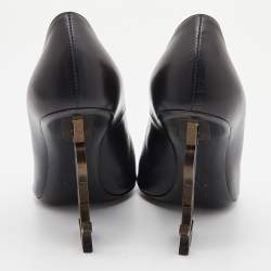 Pre Owned Saint Laurent Black Leather Opyum Pointed Toe Pumps Size 36
