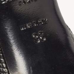 Pre Owned Saint Laurent Black Lizard Embossed Leather Slingback Pumps Size 36