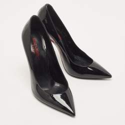 Pre Owned Saint Laurent Black Patent Leather Opyum Pumps Size 37
