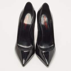 Pre Owned Saint Laurent Black Patent Leather Opyum Pumps Size 37
