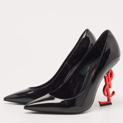 Pre Owned Saint Laurent Black Patent Leather Opyum Pumps Size 37