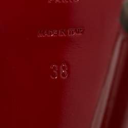 Pre Owned Saint Laurent Dark Red Patent Leather Tribute Sandals Size 38