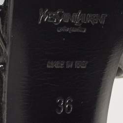 Saint Laurent Black Patent Leather Tribute Sandals Size 36