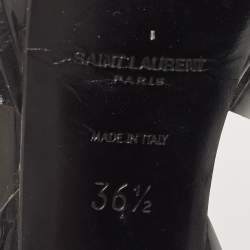 Pre Owned Saint Laurent Black Patent Leather Tribute Sandals Size 36.5