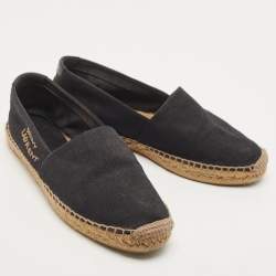Saint Laurent Black Canvas Espadrille Fats Size 38.5