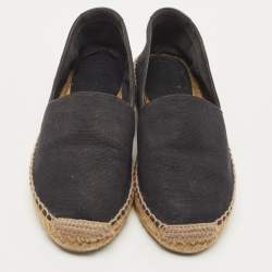 Saint Laurent Black Canvas Espadrille Fats Size 38.5
