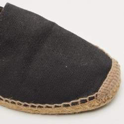 Saint Laurent Black Canvas Espadrille Fats Size 38.5