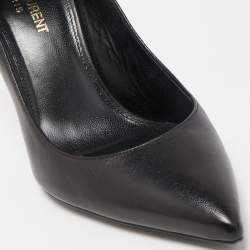 Pre Owned Saint Laurent Black Leather Opyum Pointed Toe Pumps Size 38.5