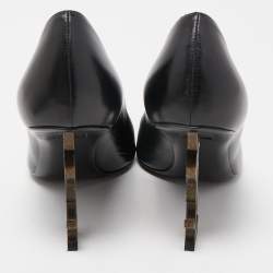 Pre Owned Saint Laurent Black Leather Opyum Pointed Toe Pumps Size 38.5