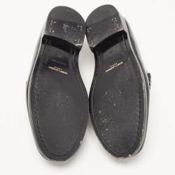 Pre Owned Saint Laurent Black Leather Penny Loafer Size 39