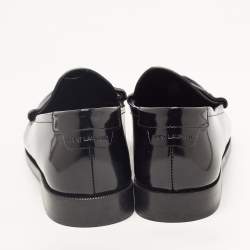 Pre Owned Saint Laurent Black Leather Penny Loafer Size 39