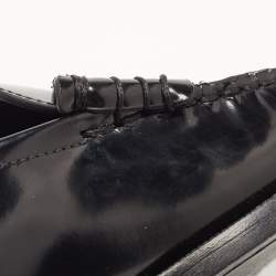 Pre Owned Saint Laurent Black Leather Penny Loafer Size 39