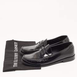 Pre Owned Saint Laurent Black Leather Penny Loafer Size 39