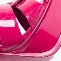 Saint Laurent Paris Pink Patent Leather Tribute Platform Sandals Size 39