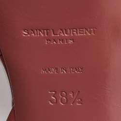 Pre Owned Saint Laurent Pink Patent Leather Tribute Sandals Size 38.5