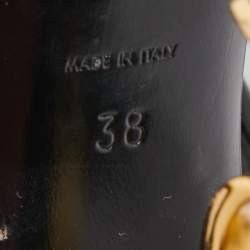 Pre Owned Saint Laurent Black Patent Opyum Ankle Strap Sandals Size 38