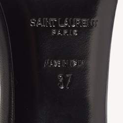 Pre Owned Saint Laurent Black Leather Jane Ankle Strap Sandals Size 37