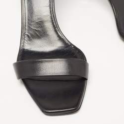 Pre Owned Saint Laurent Black Leather Jane Ankle Strap Sandals Size 37