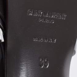Saint Laurent Dark Green Patent Tribute Sandals Size 39