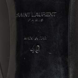 Saint Laurent Paris Black Leather Anja Pointed Toe Pumps Size 40